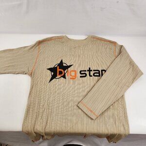Big Star Active Mens Cotton Sweater Size Medium Beige Knit Vintage
